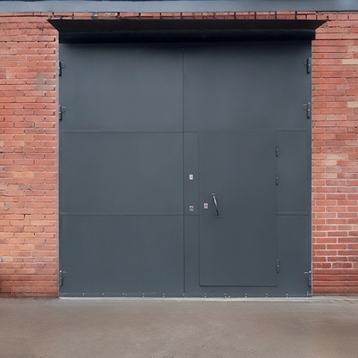 Стальные ворота с калиткой