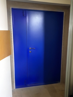 Синяя полуторная дверь