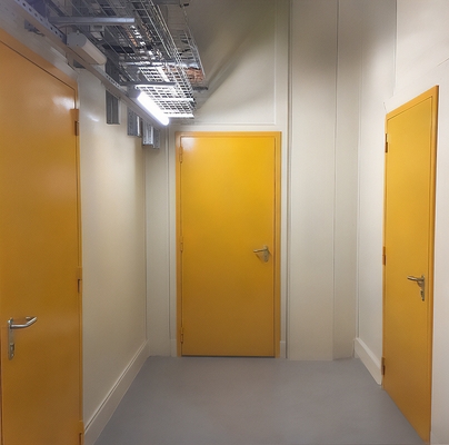 Желтые металлические двери