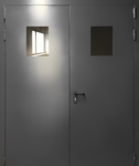 Двупольная противопожарная дверь ДСВ с остеклением ei-60