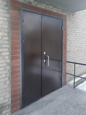 Двустворчатая металлическая дверь