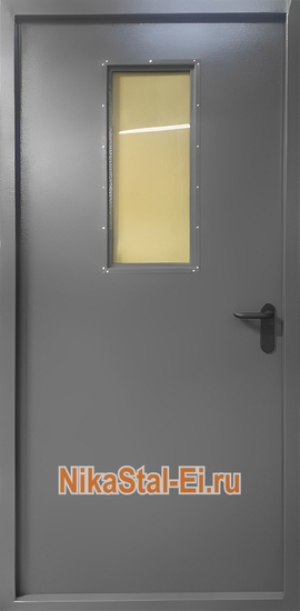 Однопольная противопожарная дверь с остеклением ei-60