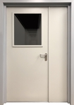 Полуторная дымогазонепроницаемая дверь с остеклением eis-60